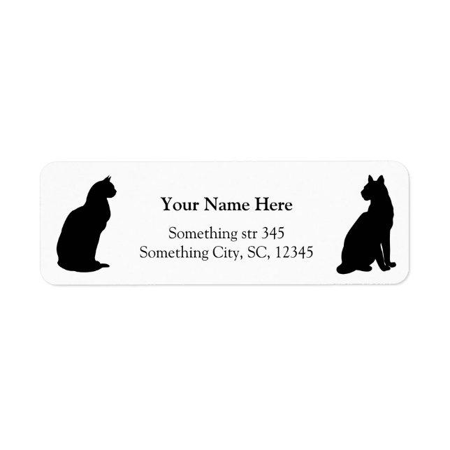 Black cats silhouette custom address labels (Front)