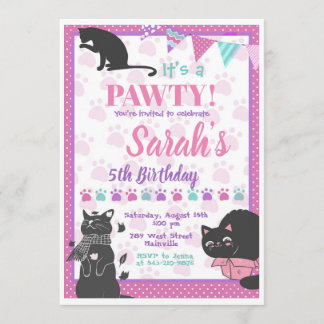 Black Cats Silhouettes Invitation