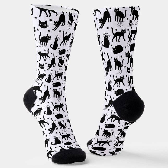 Black Cats Socks (Angled)