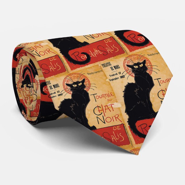 Black Cats Tie (Rolled)