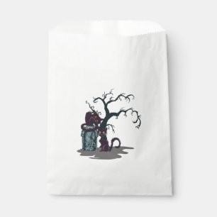 Black Cats Tombstone Tree Halloween Favour Bag