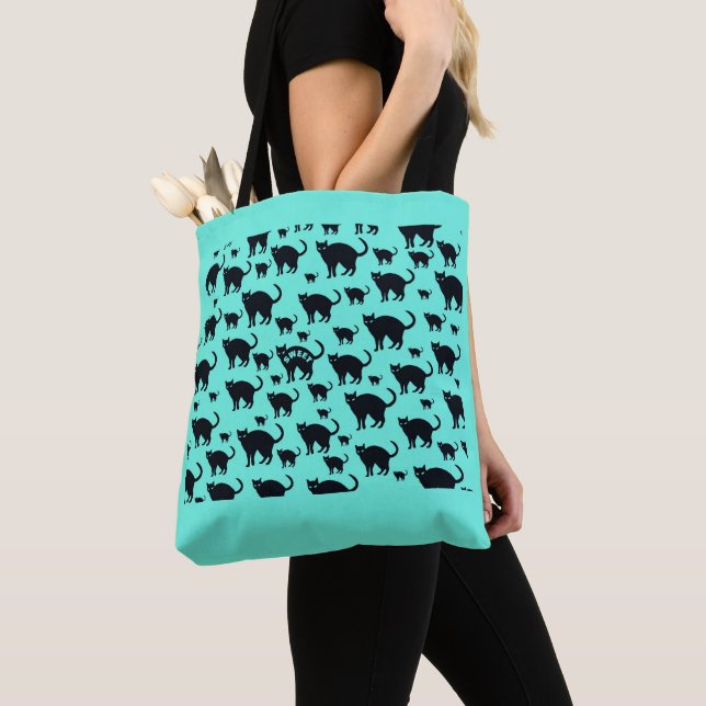 Black Cats Tote Bag (Close Up)