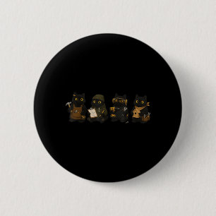 Black Cats Woodworking Carpenter Cat Funny 6 Cm Round Badge