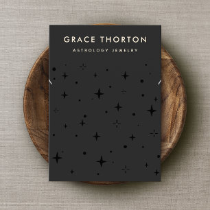 Black Celestial Star Necklace Braceley Business Card