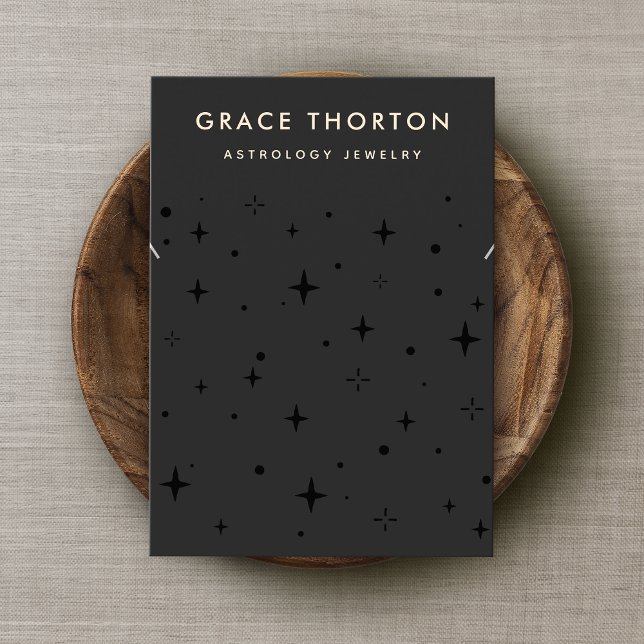 Black Celestial Star Necklace Braceley Business Card (Creator Uploaded)