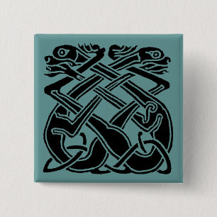 Black Celtic Dogs 15 Cm Square Badge