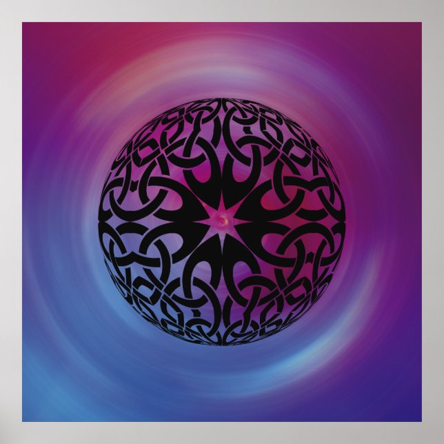 Black Celtic knot circle Poster (Front)