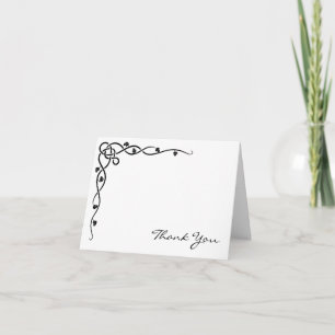Black Celtic Knot Corner Vine Thank You Card