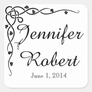 Black Celtic Knot Corner Wedding Envelope Seal