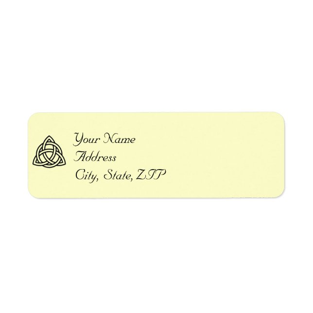 Black Celtic Knot Return Address Label (Front)