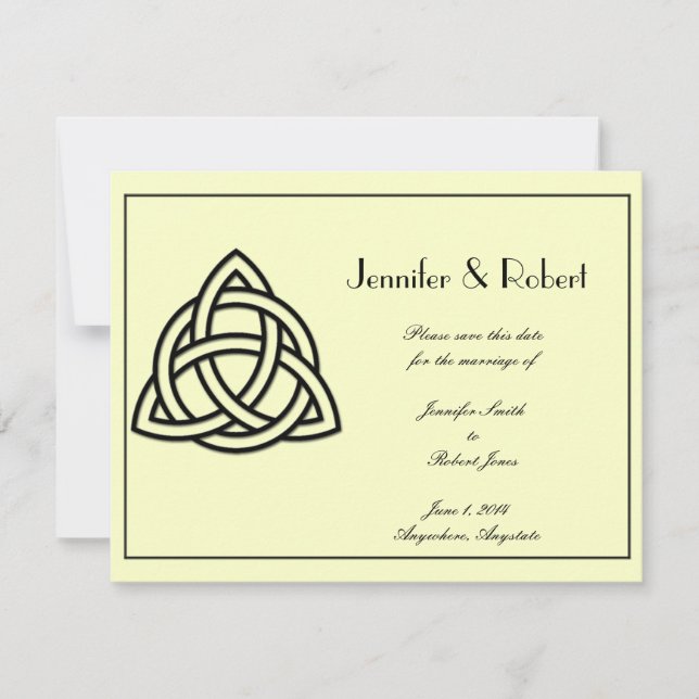 Black Celtic Knot Save the Date (Front)