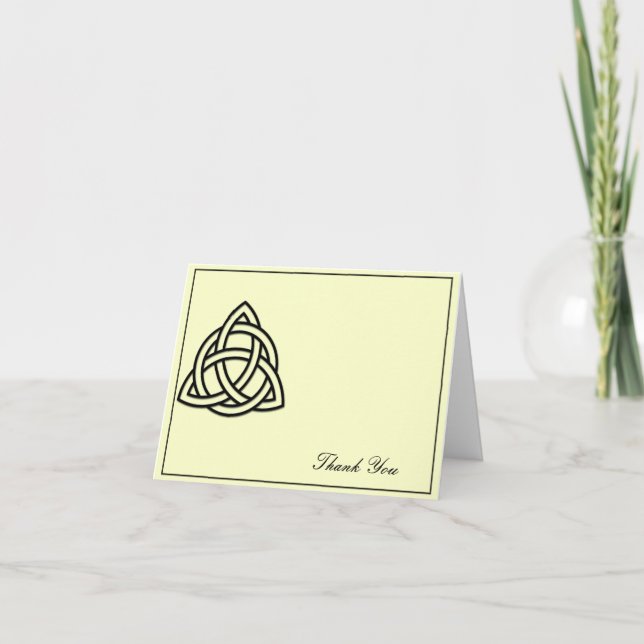 Black Celtic Knot Thank You Card (Front)