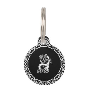 Black Celtic/Nordic deer Pet Tag