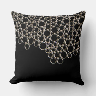 Black Chainmail Links Cushion