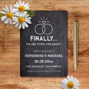 Black Chalk Board Diamond Rings Trendy  Save The Date