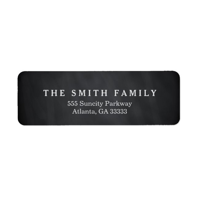 Black Chalk Board Weeding Address Return Address Label (Front)