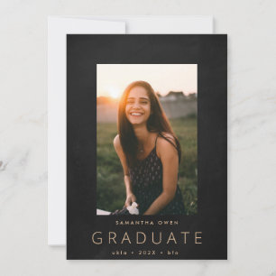 Black Chalk Border Modern Photo University Grad Announcement