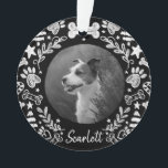 Black Chalkboard Art Frame Dog Memorial Keepsake Ornament<br><div class="desc">Cherish the wonderful memories forever with our custom pet memorial christmas ornament. Our design features chalkboard style design with black chalkboard background and our beautiful hand-drawn white chalkboard artwork (stars, dog bone, tree, foliage, paw prints & candy canes). The chalk artwork is arranged to create this beautiful stylish frame. Personalised...</div>