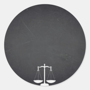 Black Chalkboard Attorney Law Customise Text Classic Round Sticker