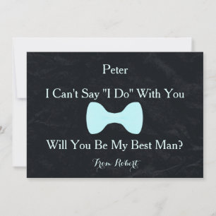 Black Chalkboard Bow Will you be my Bestman Invitation