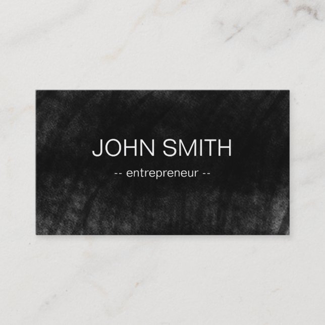 Black Chalkboard Cool Rustic Vintage Business Card (Front)