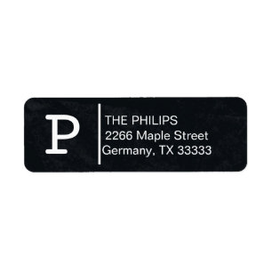 Black Chalkboard Custom Monogram Return Address Label