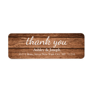 Black Chalkboard Custom Monogram Thank You Return Address Label