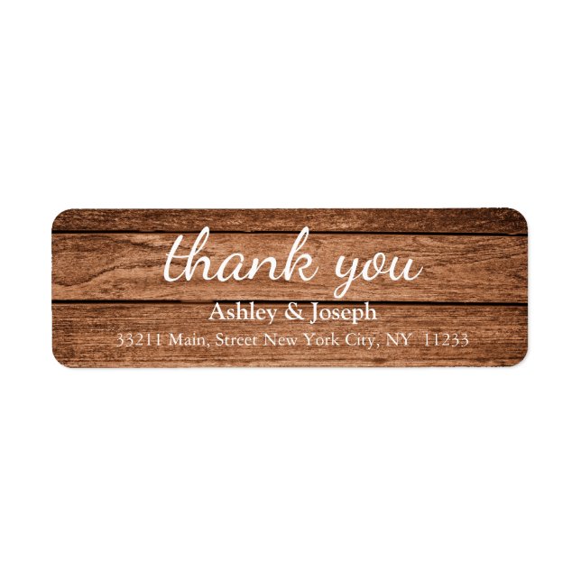 Black Chalkboard Custom Monogram Thank You Return Address Label (Front)