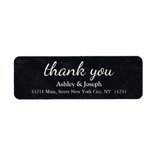 Black Chalkboard Custom Monogram Thank You Return Address Label