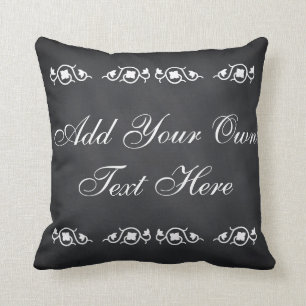 Black Chalkboard Custom Motivational Quote Cushion