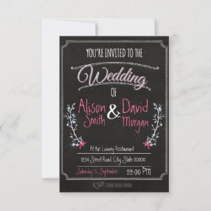 Black chalkboard games invitation
