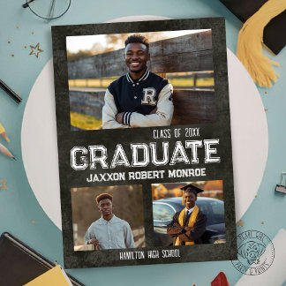 Black Chalkboard Graduation Announcement