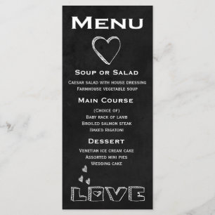 Black Chalkboard Menu Love Heart - Wedding, Party