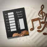 Black Chalkboard Musical Violin Practice Record Notepad<br><div class="desc">Chalkboard style Musical Instrument practice record chart, with a violin image set on a black background. With days of the week for keeping notes, your violinist can keep track of their practice sessions. White lettering can be customised with your own name, great for staying on track with your music lessons!...</div>