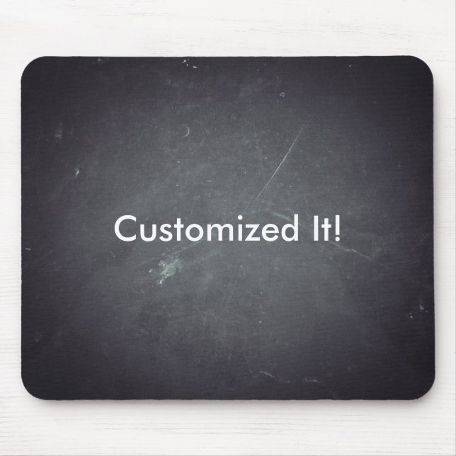 Black Chalkboard Personalised Customised Mouse Pad (Front)