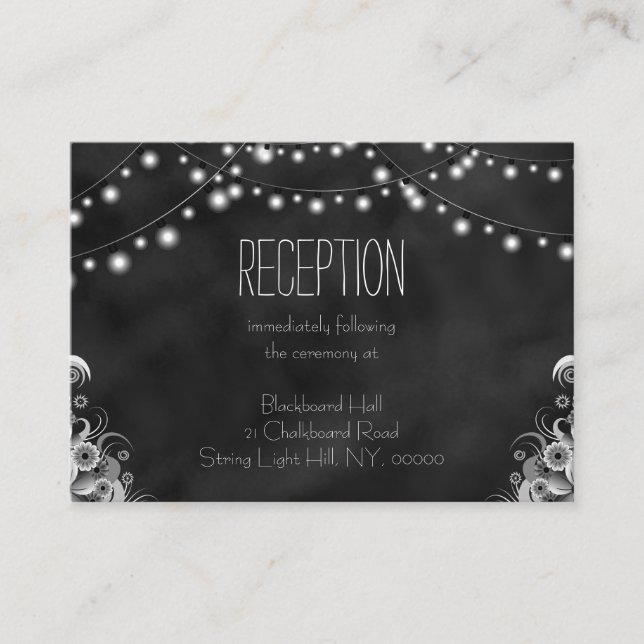 Black Chalkboard String Lights Reception Enclosure (Front)