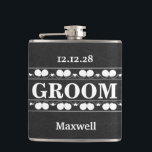 Black Chalkboard The Groomsman Wedding Hip Flask<br><div class="desc">This is Black Chalkboard Groomsman Modern Flask.  This flask feature is a Black Chalkboard background. It is Fully customisable. It is a unique gift that's perfect for weddings,  birthdays,  and special events.</div>