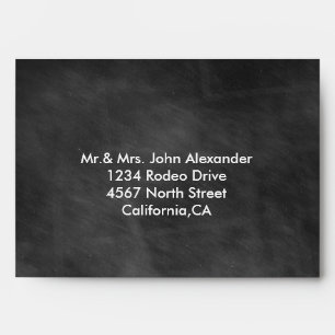 Black Chalkboard Wedding Invite Envelopes