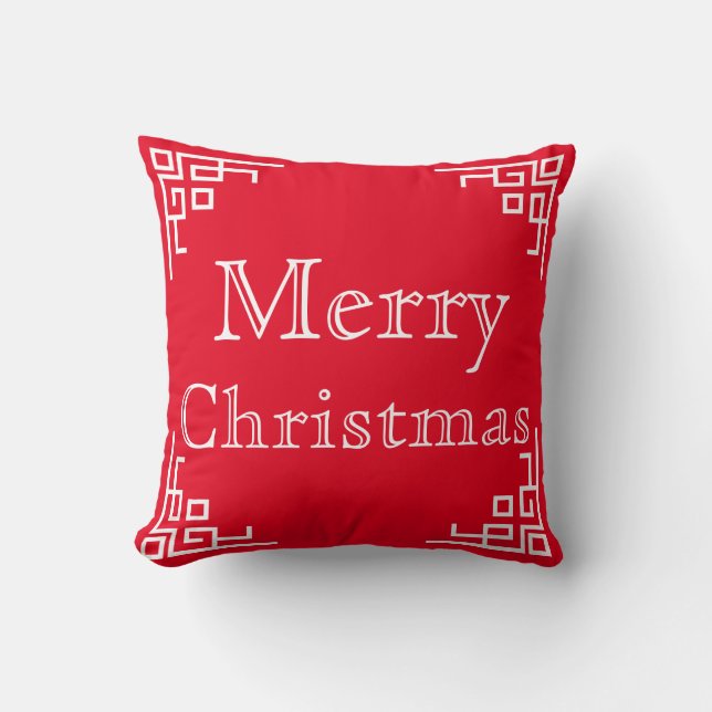 Black Chalkboard White Swirl Merry Christmas Cushion (Front)