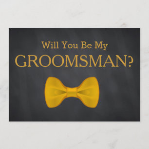Black Chalkboard Will You Be my Groomsman Invitation