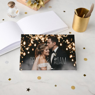 Black | Chamomile Wedding Guest Book