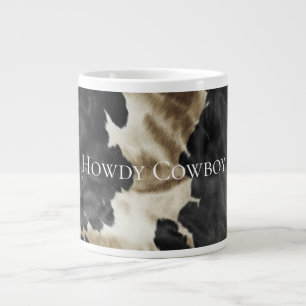 Black Champagne Gold Cowhide   Large Coffee Mug