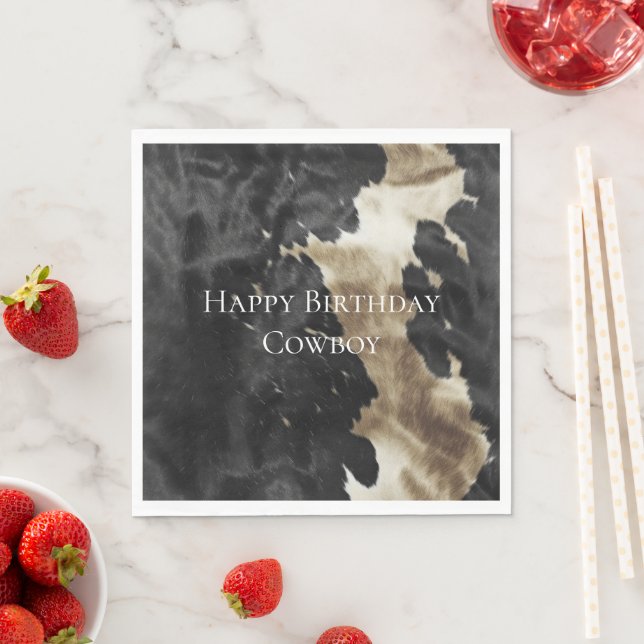 Black Champagne Gold Cowhide   Napkin (Insitu)