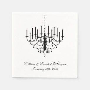 Black Chandelier Wedding Paper  Napkins