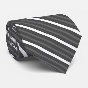Black Charcoal, Gray And White Diagonal Stripes Tie