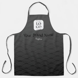 Black Charcoal Japanese Wave Custom Logo Apron