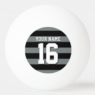 Black Charcoal Team Jersey Preppy Stripe Ping Pong Ball