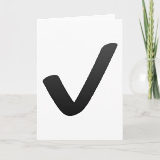 Black Check Mark - Emoji Card (Front)