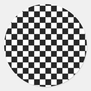 black check patterns classic round sticker