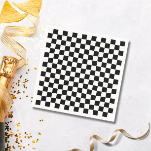 Black Checkered Plates Napkin